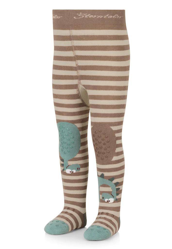 Collants d'éveil Dino marron, taille 80, certifiés GOTS | Sterntaler