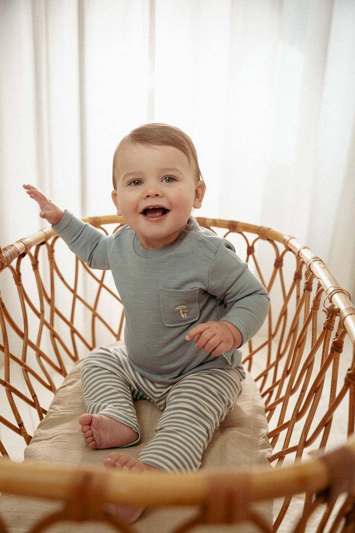 T-shirt manches longues bleu pierre | Little Dutch