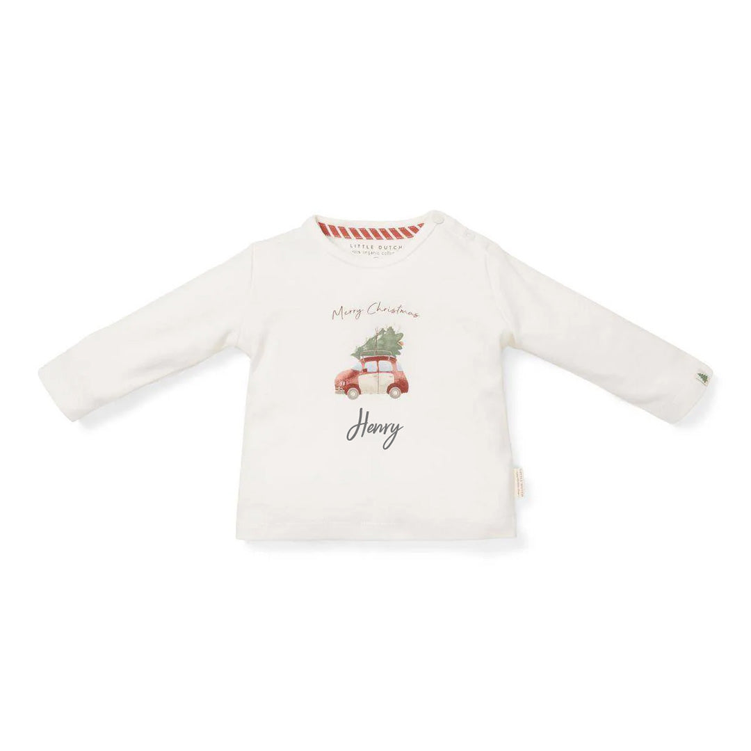 Personalisiertes Weihnachts Langarmshirt für Kinder mit Name | Schmatzepuffer