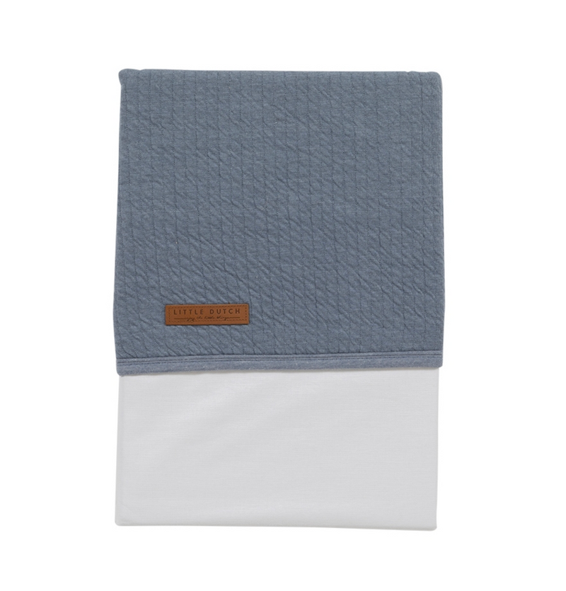Drap de lit bébé bleu pur | Little Dutch