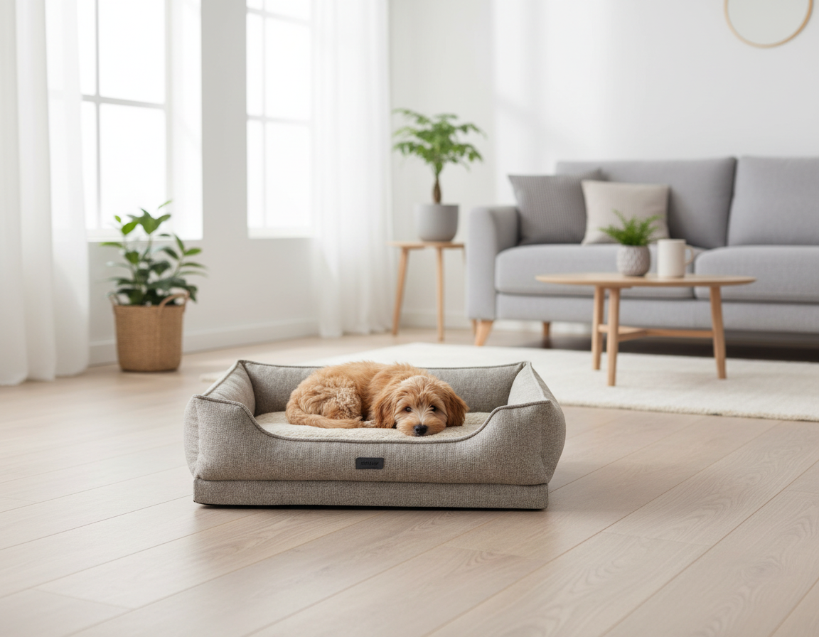 Orthopedic dog comfort bed, rectangular, "CALBU", beige, size XL | Nobby