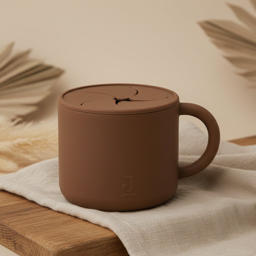 Gobelet à snack silicone - caramel | Jollein