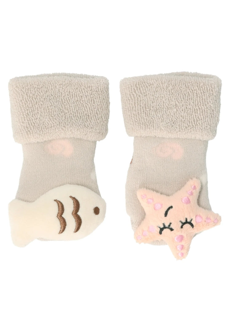 Baby rattle socks, nautical design, size 16 | Sterntaler 