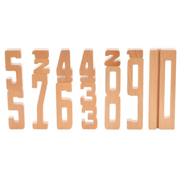 Number learning blocks, natural wood | by Astrup