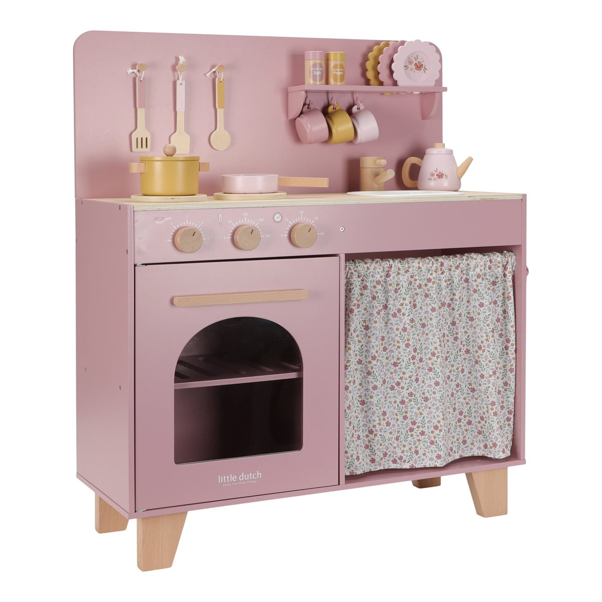 Pink play kitchen