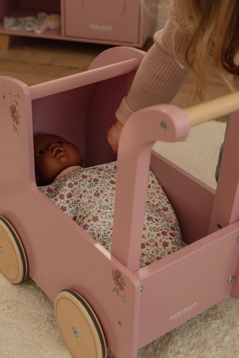 Wooden doll's pram