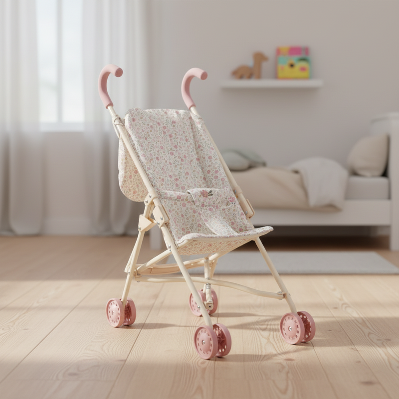 Metal doll buggy Soft Flowers