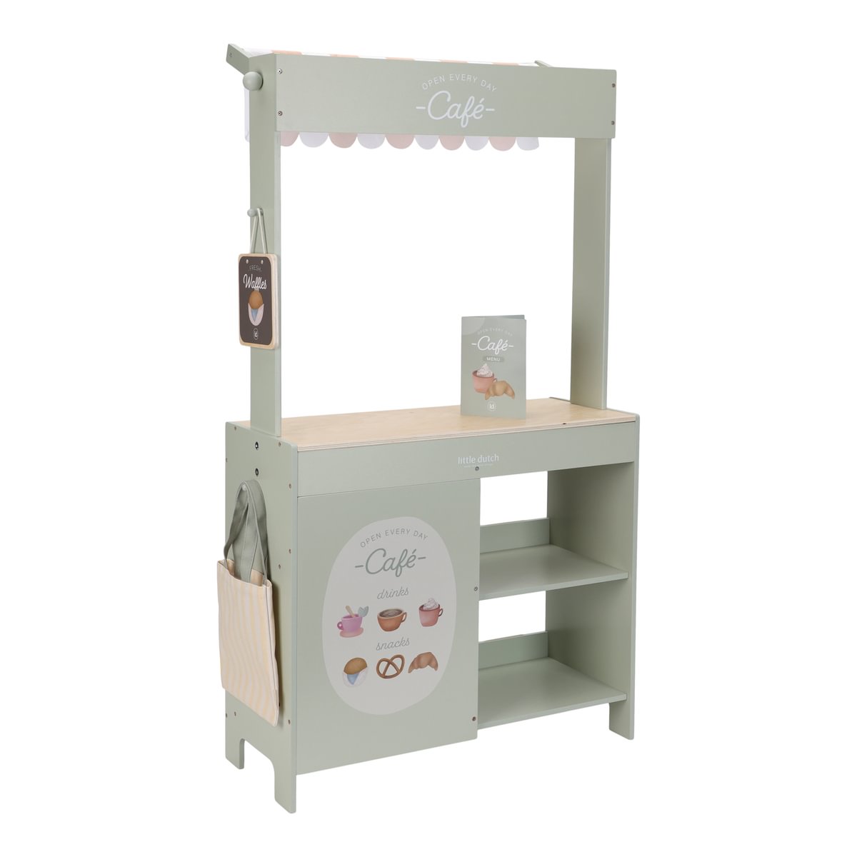 Étal de marché et café en bois – Stand de jeu 2 en 1