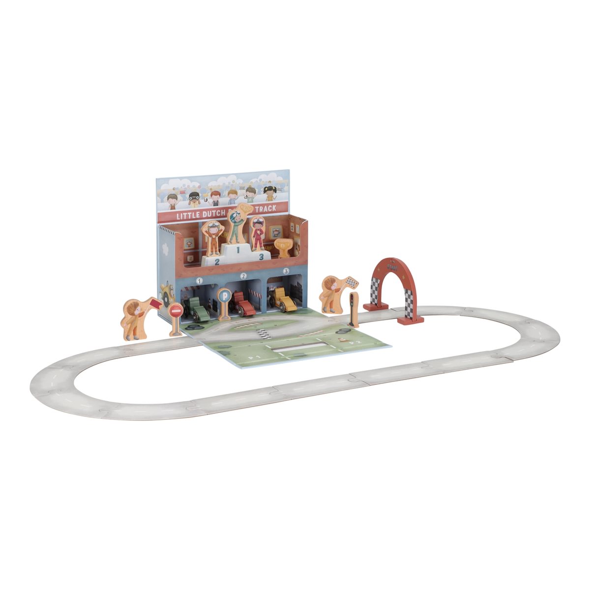 Toy suitcase with race track