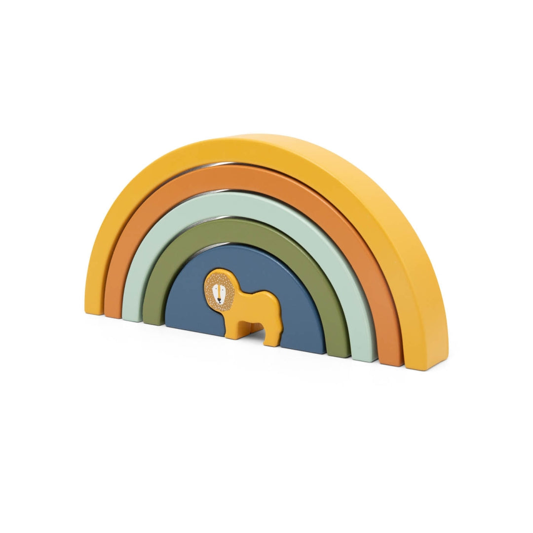 Jeu de construction en bois empilable Arc-en-ciel - Monsieur Lion | Trixie