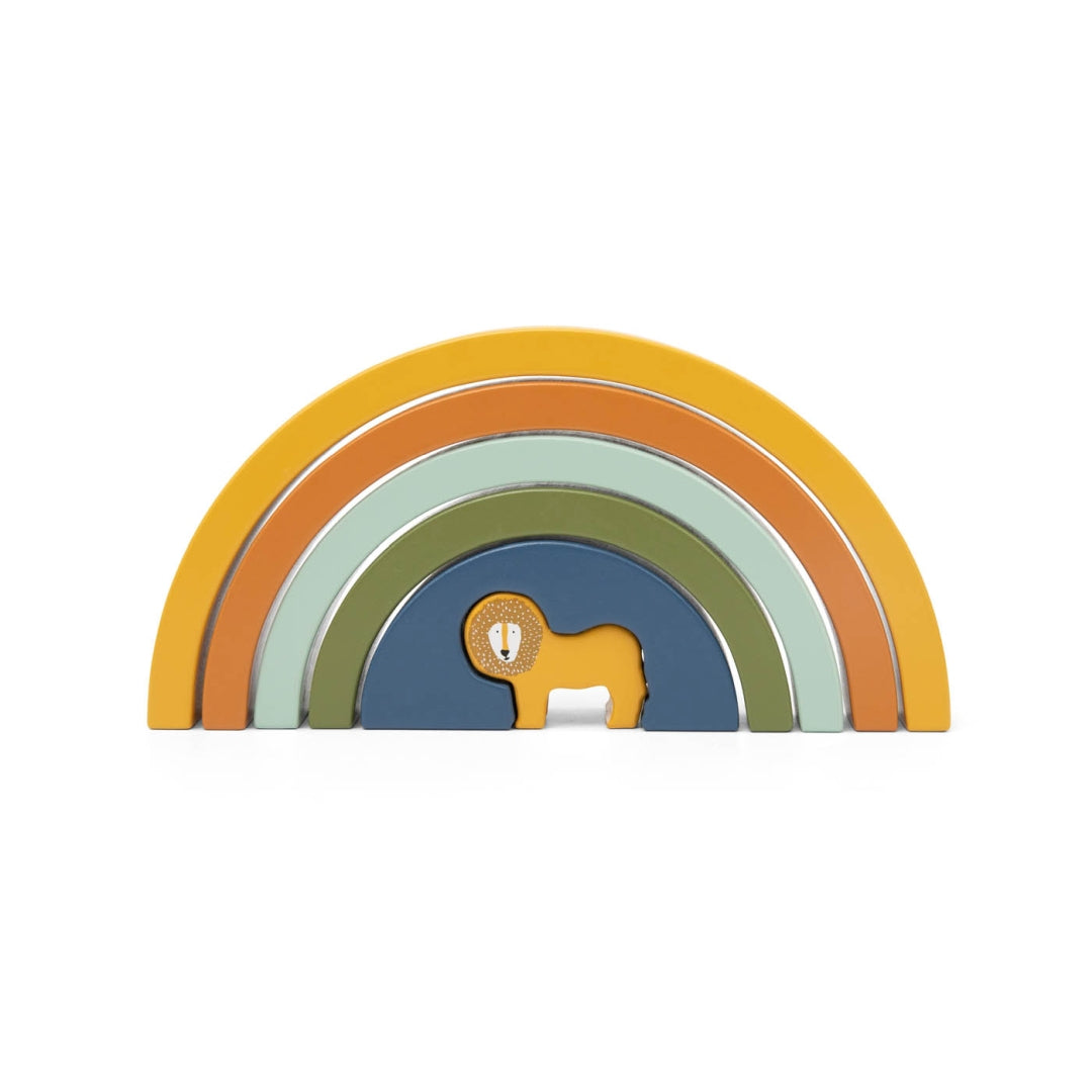Jeu de construction en bois empilable Arc-en-ciel - Monsieur Lion | Trixie