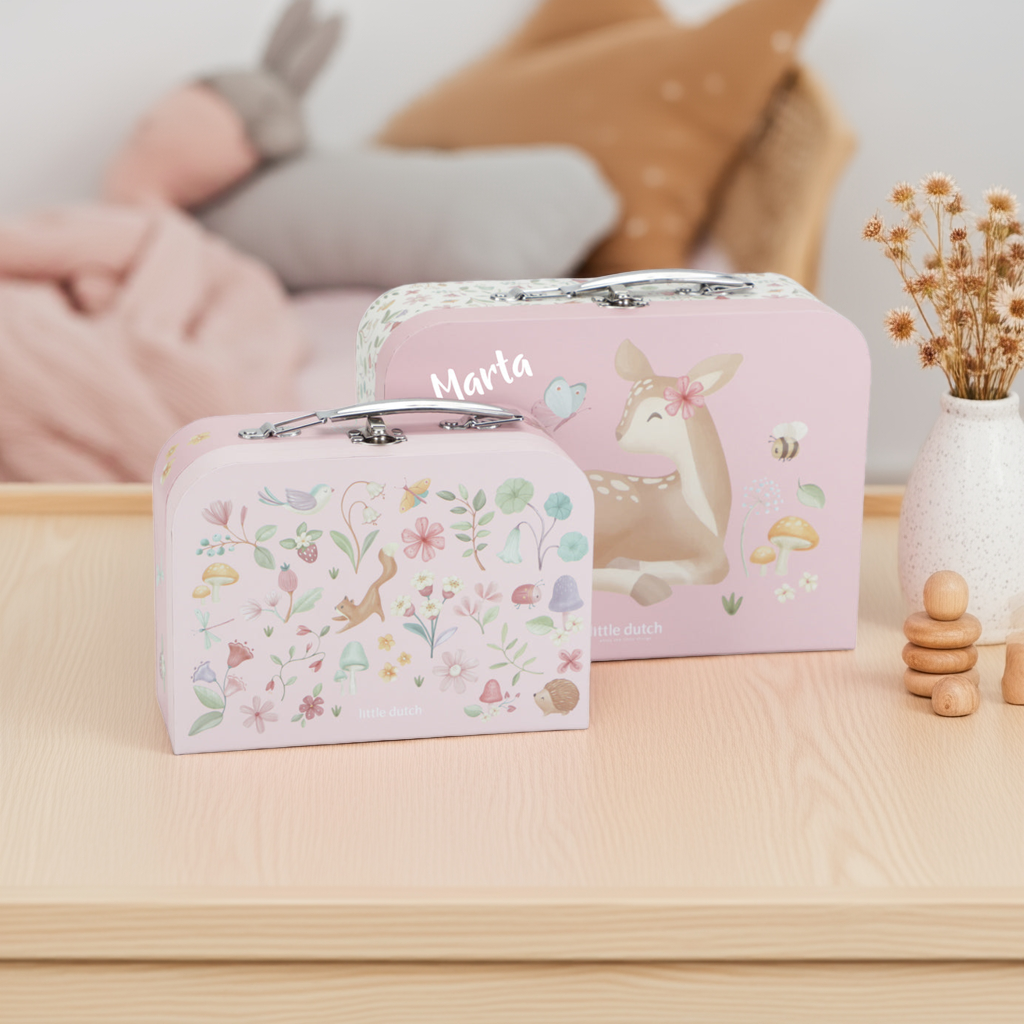 Personalised Kids' Suitcase Fairy Garden Pink with Name