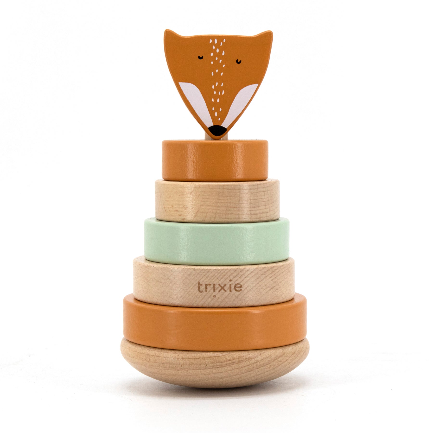 Wooden Stacking Tower Mr. Fox – Christening Gift | Schmatzepuffer
