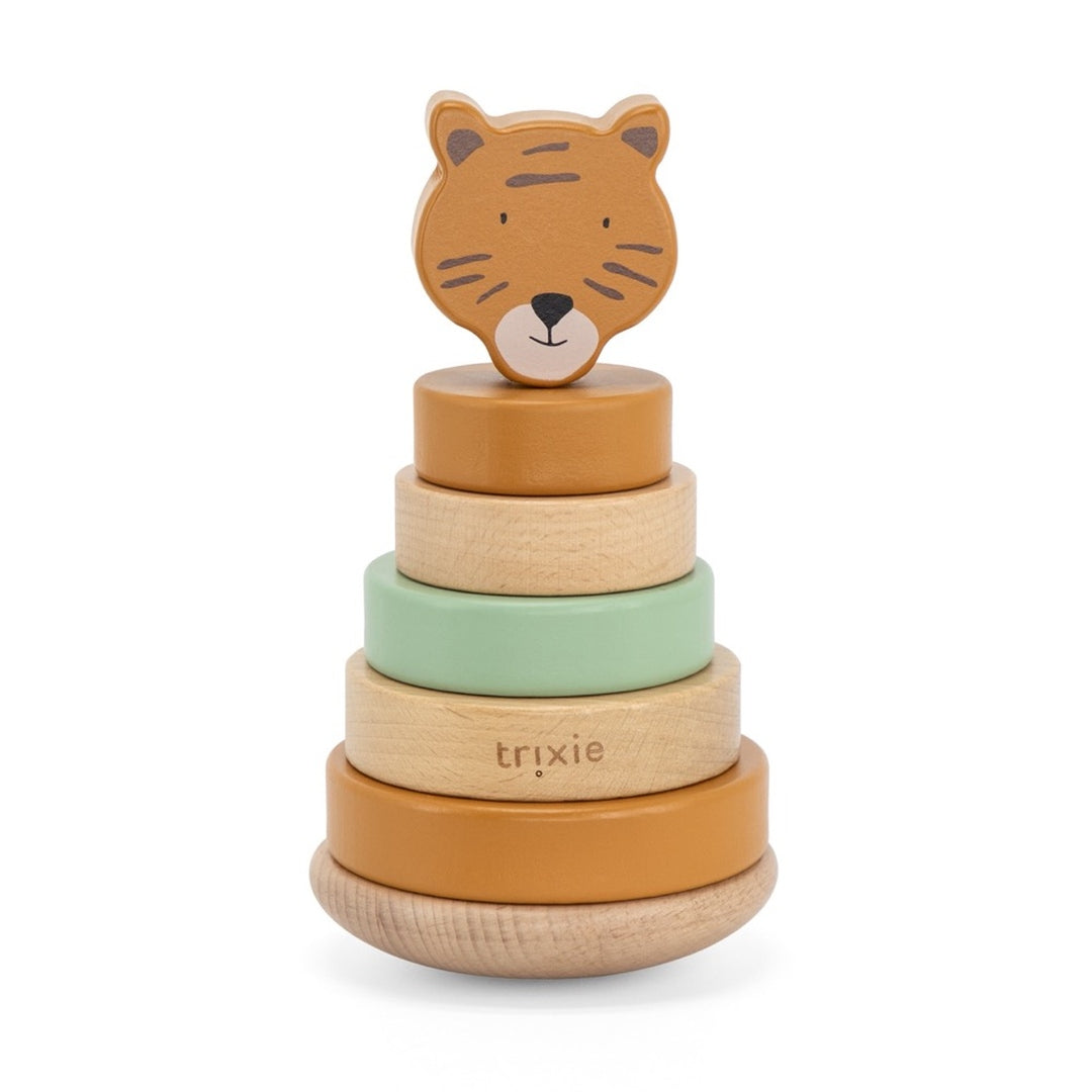 Stacking Tower Wood Mr. Tiger - Christening Gift | Schmatzepuffer