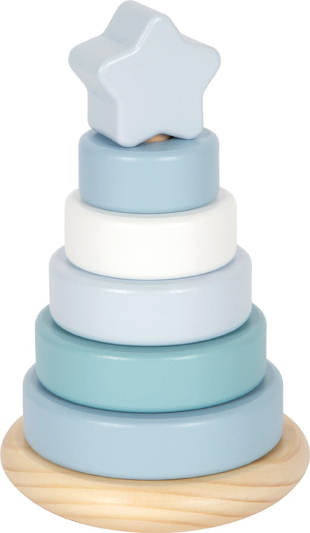 Personalized blue stacking tower - For a christening | small foot by Schmatzepuffer