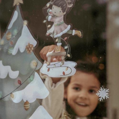 Sticker de fenêtre XL sapin de Noël – Déco de Noël pour enfants