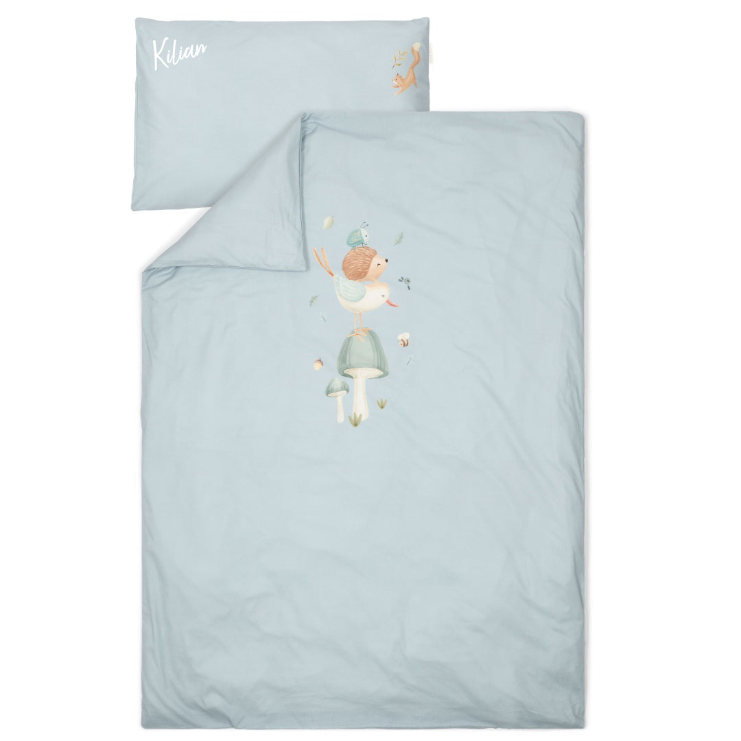 Duvet cover for single bed, Denim Blue, 140 x 200 + 60 x 70 cm | Little Dutch