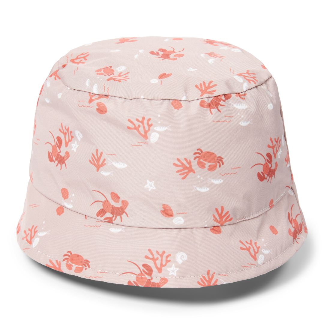 Chapeau de soleil réversible Corail / Baie de homard taille 1 | Little Dutch