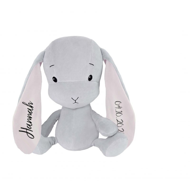 Soft toy rabbit 50 cm, grey / ears pink | Effiki