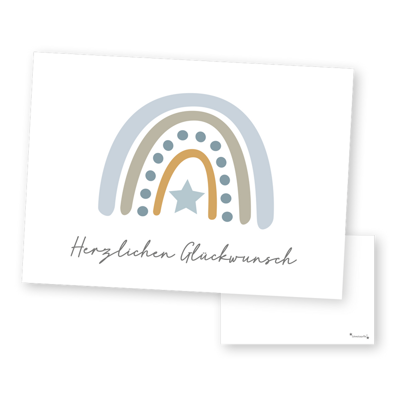 Personalisierte Grußkarte Blau - Herzlichen Glückwunsch | Schmatzepuffer