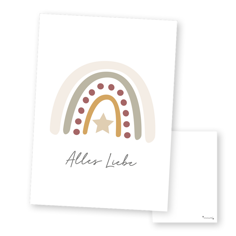 Personalisierte Grußkarte Beige - Alles Liebe | Schmatzepuffer