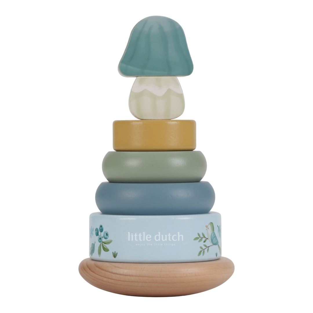 Holz-Stapelturm mit Ringen Forest Friends "Zur Taufe" | Little Dutch