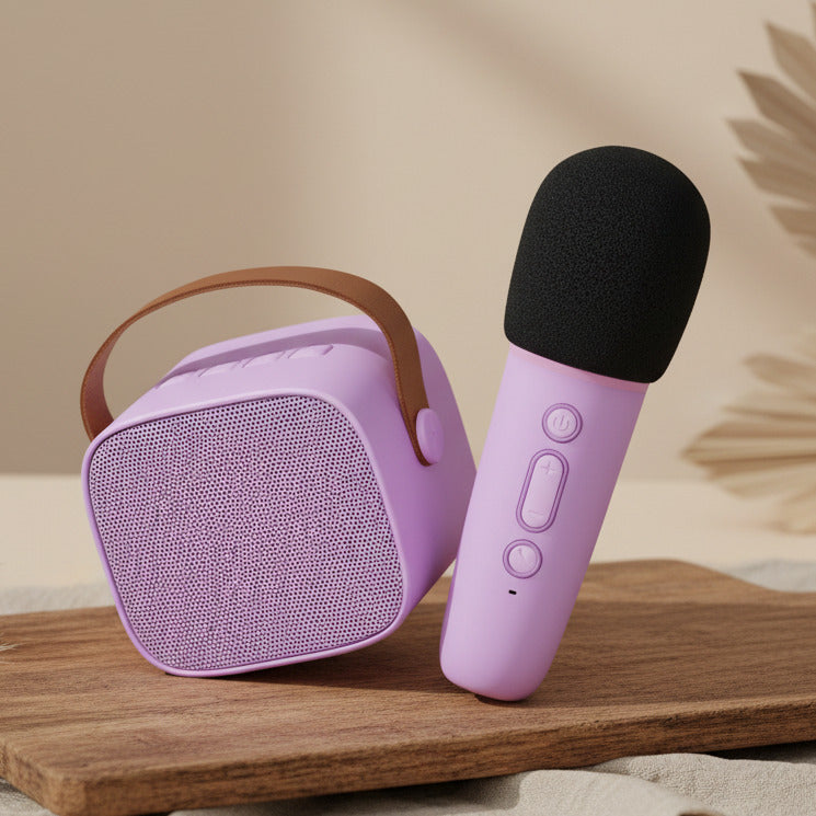 Karaoke Set - Bluetooth Speaker &amp; Microphone Purple | Lalarma