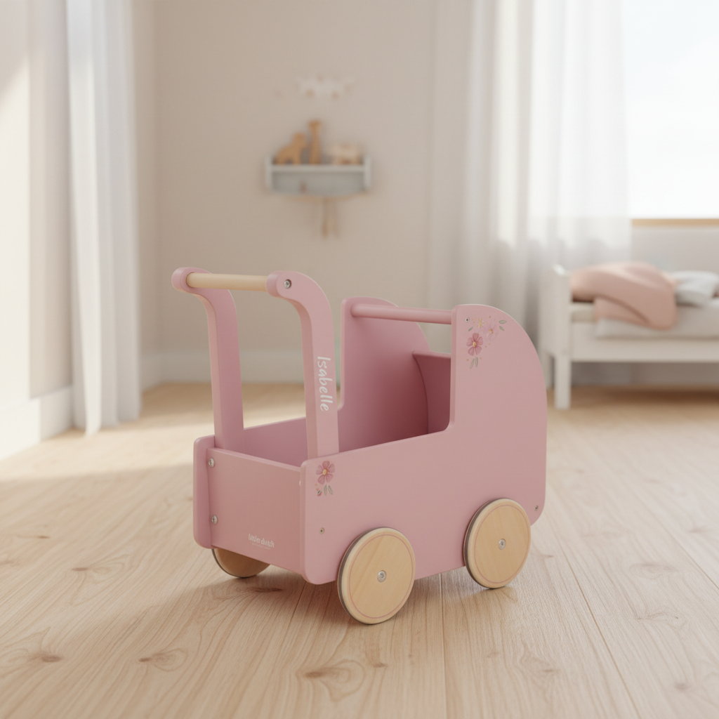 Wooden doll's pram