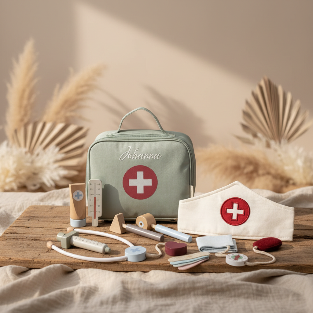 Personalisierter Little Dutch Arztkoffer aus Holz mit Namen