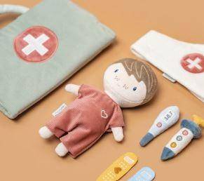 Poupée en tissu Jim et ensemble de jeu Docteur – Jeu de rôle pour enfants