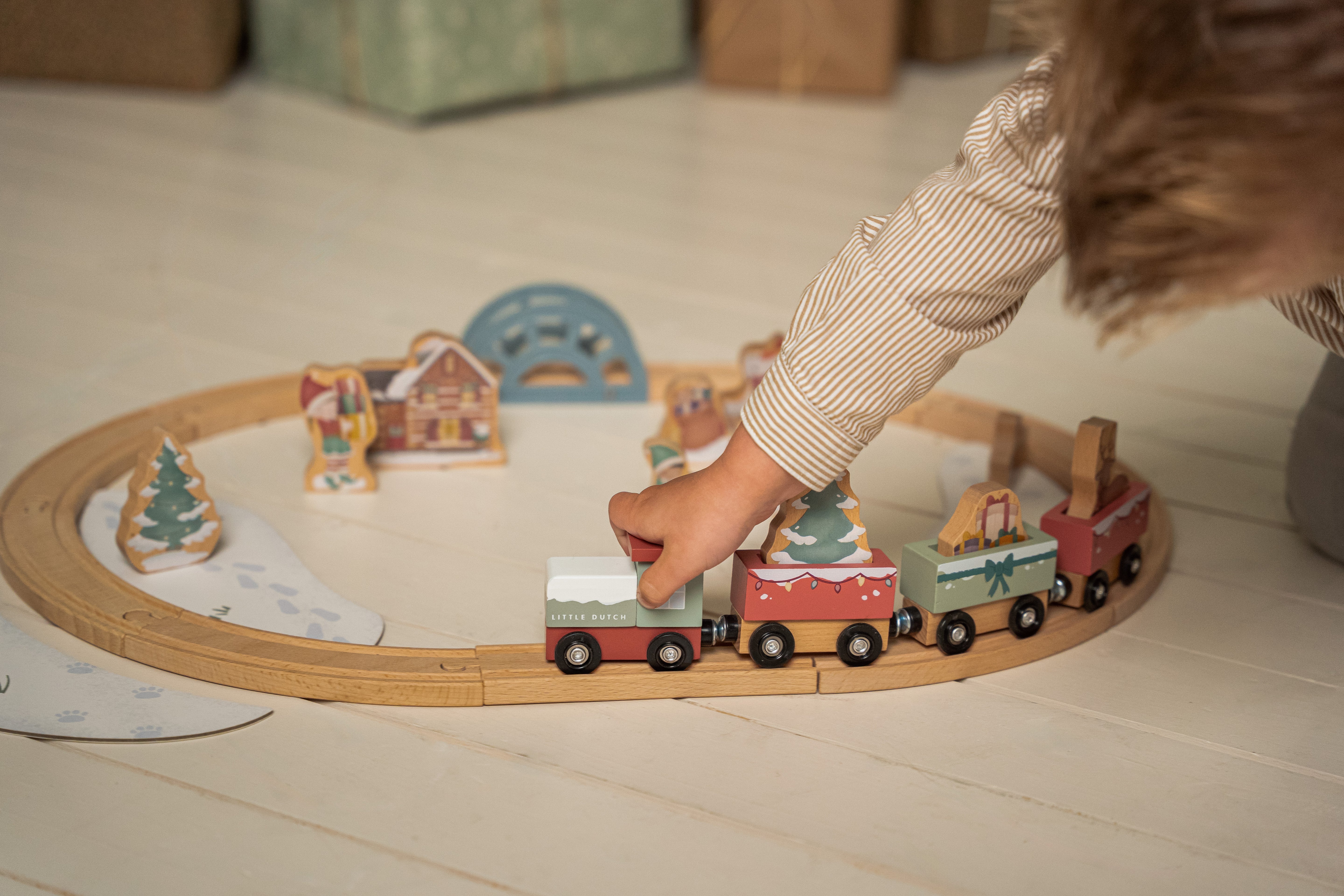 Wooden Toy Train Winter Wonderland