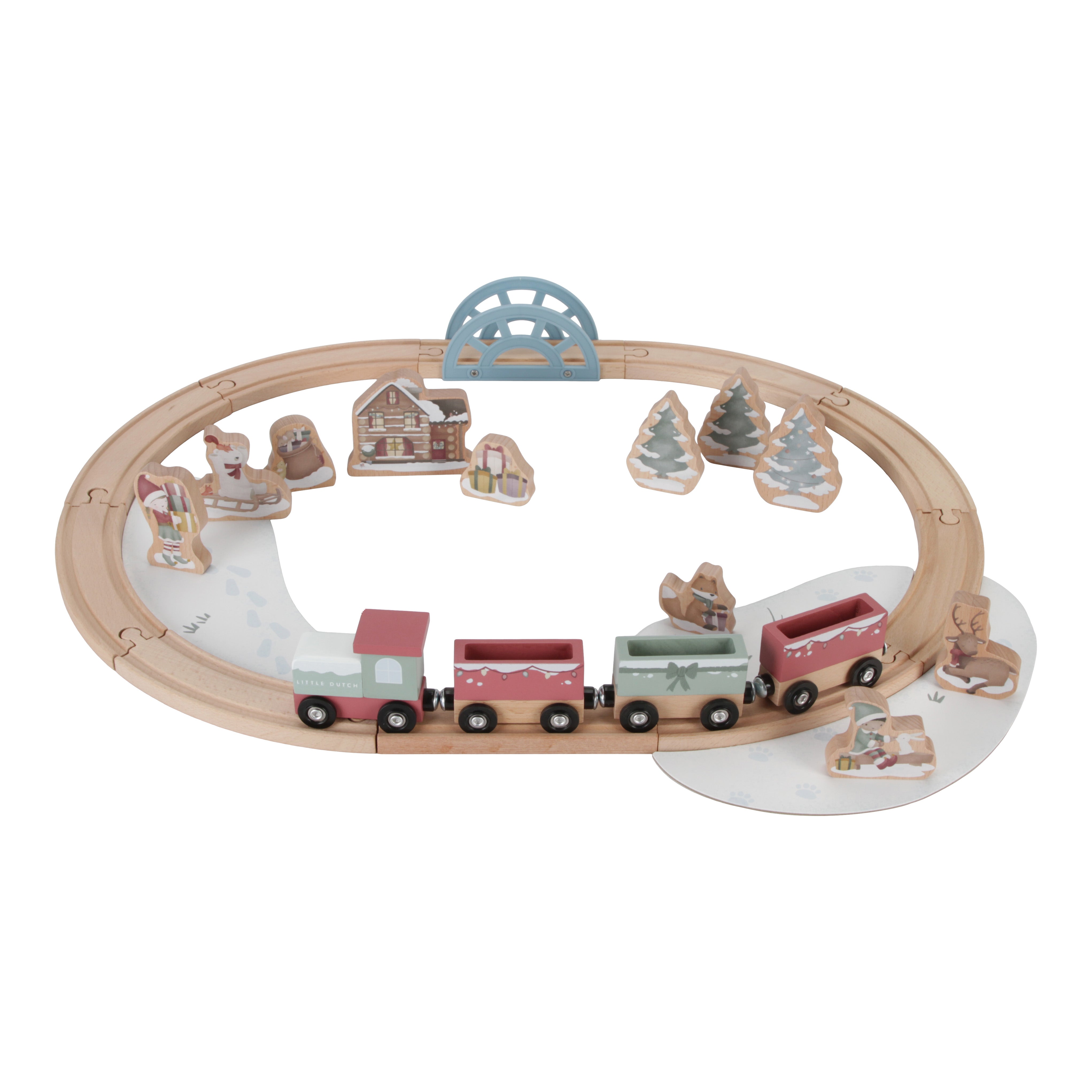 Wooden Toy Train Winter Wonderland