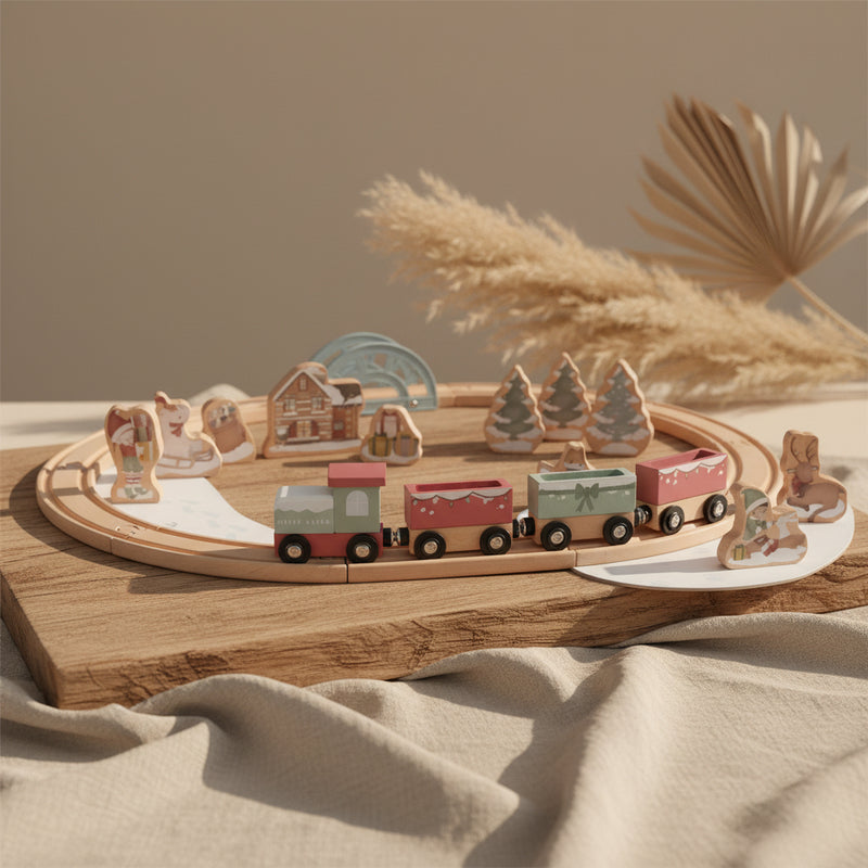 Wooden Toy Train Winter Wonderland