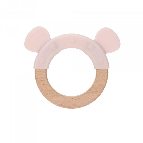 Jouet à saisir avec anneau de dentition naturel/rose l Lässig