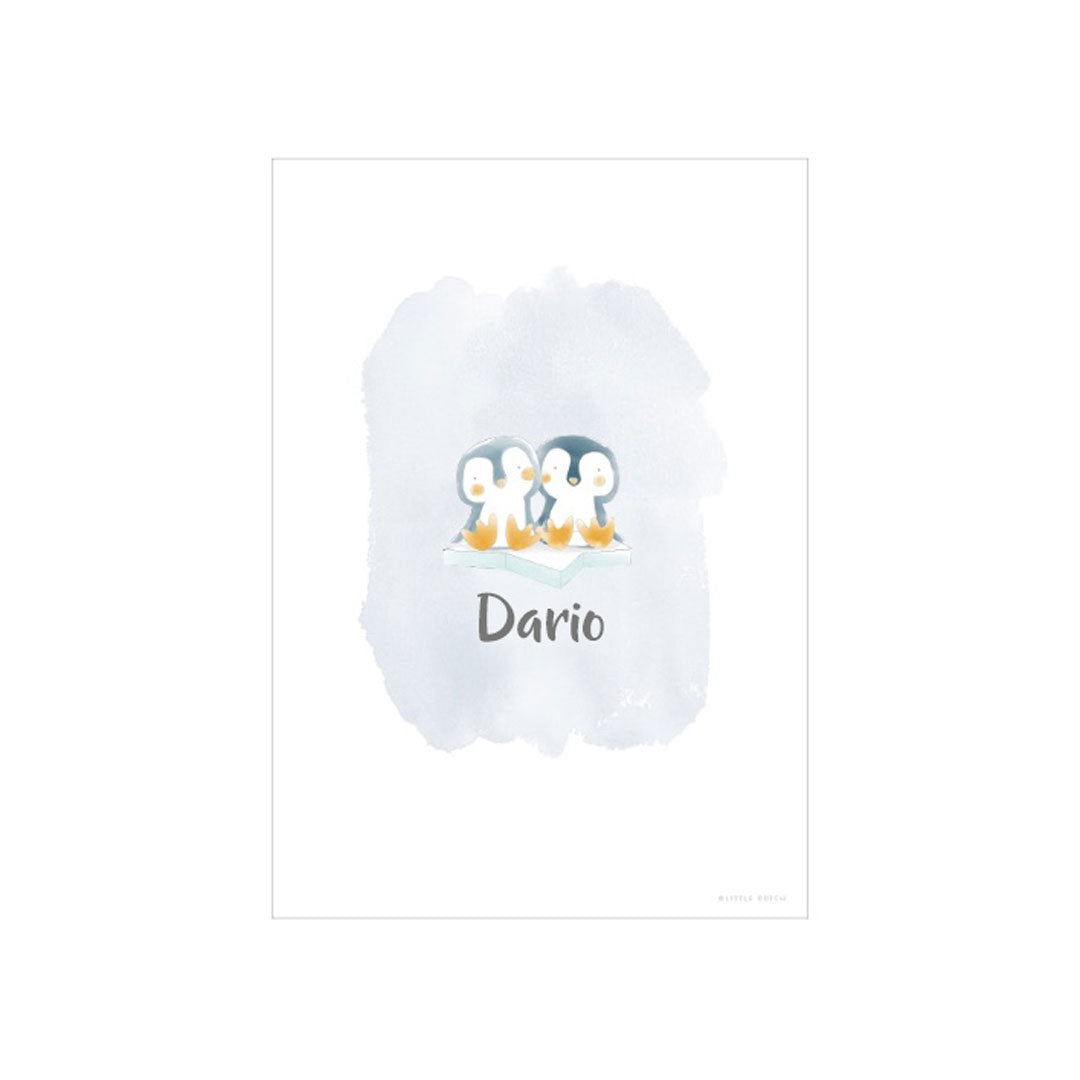 Poster A3 Bear &amp; Penguins "double-sided" | Little Dutch