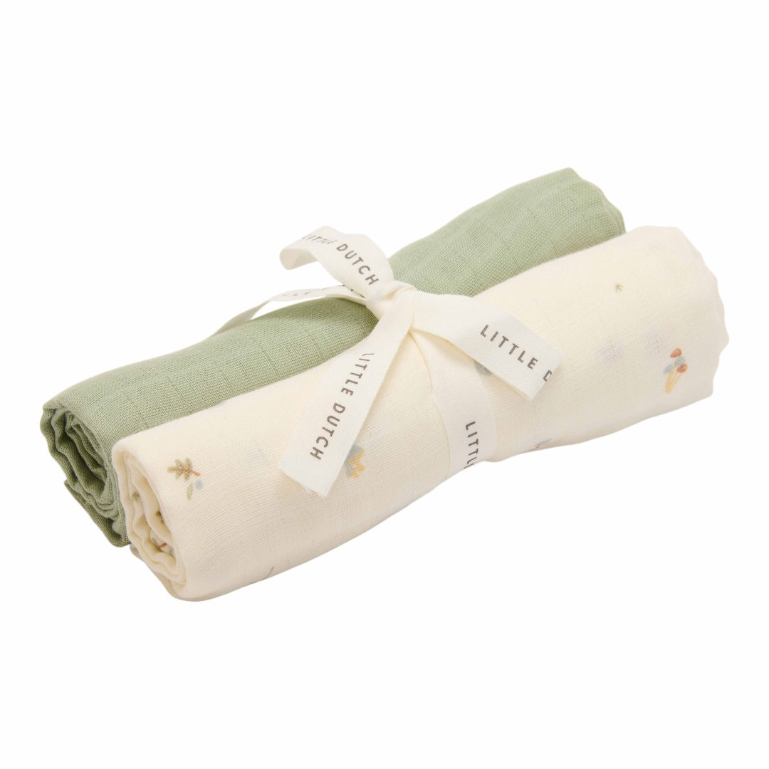 Muslin cloth swaddles 70 x 70 cm - Forest Treasures &amp; Sage | Little Dutch