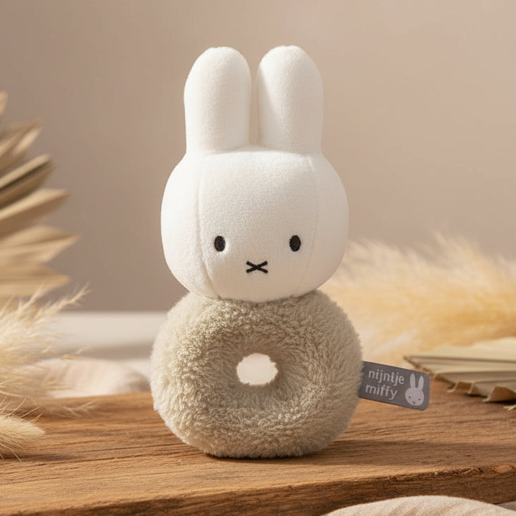Rattle Teether Bunny Fluffy Green | Miffy