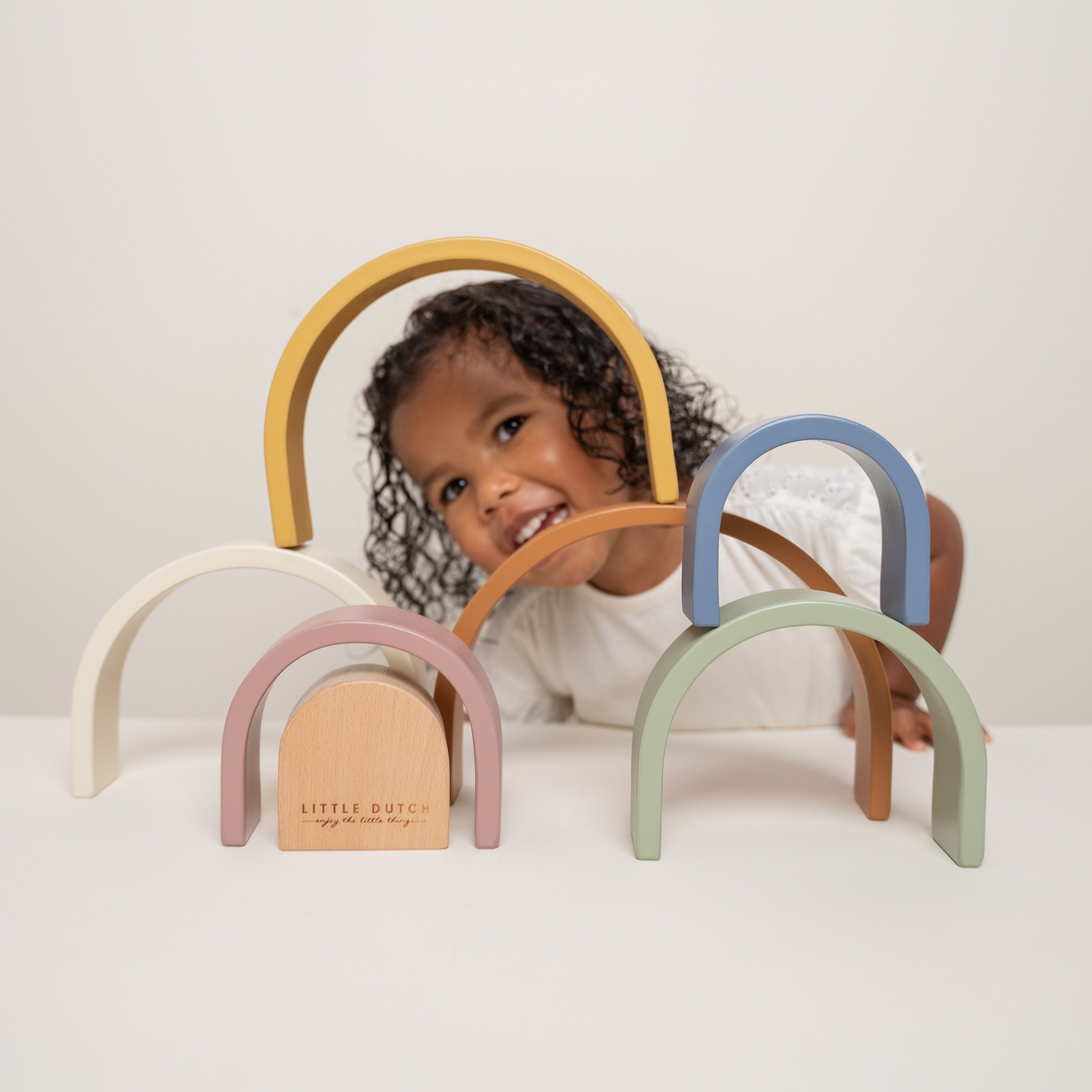 Vintage Rainbow Stacking Tower – Personalized Gift for a Newborn