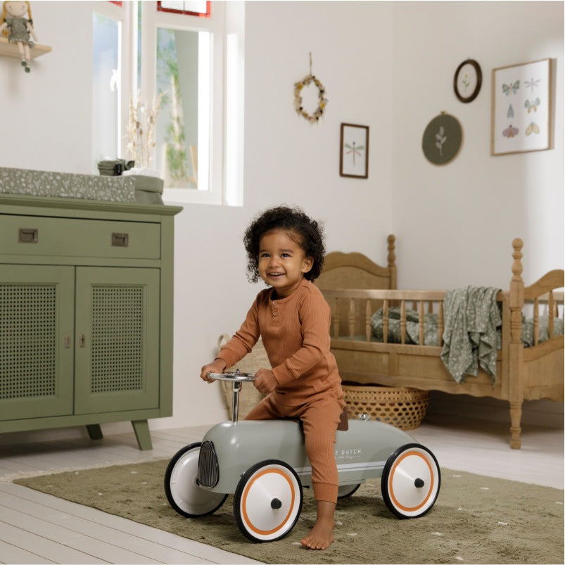 Retro ride-on car, olive | Little Dutch by Schmatzepuffer customizable