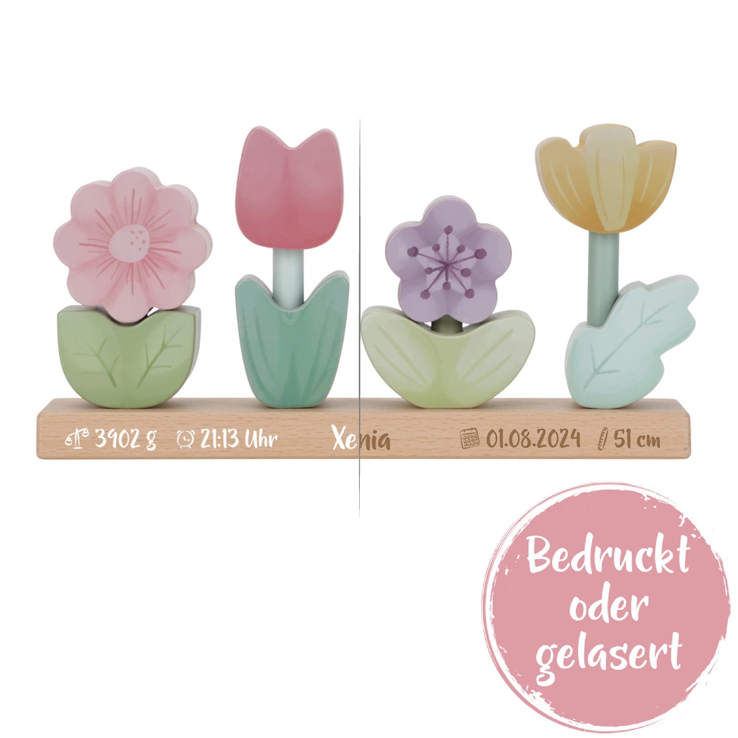 Stackable Flowers Fairy Garden "For Birth"