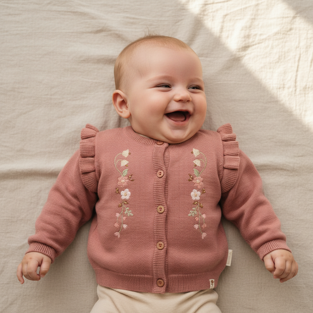Cardigan rose chaud – Little Farm | Little Dutch