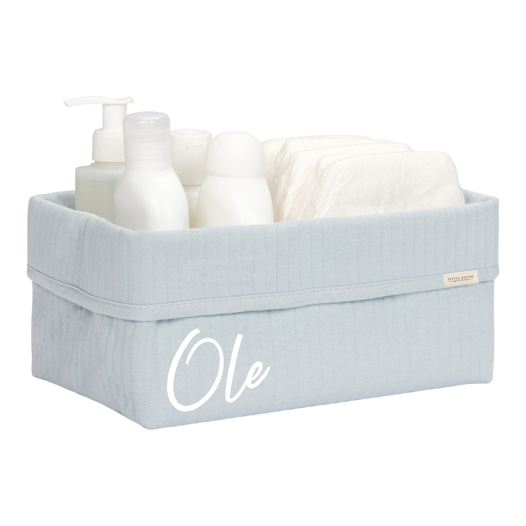 Panier d'allaitement Pure Soft Blue, grand modèle | Little Dutch