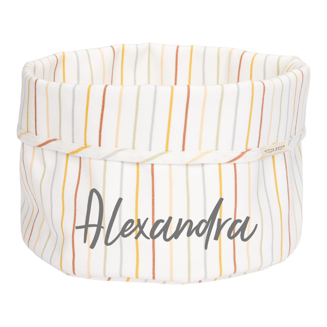 Pflegekörbchen Vintage Sunny Stripes, rund  | Little Dutch