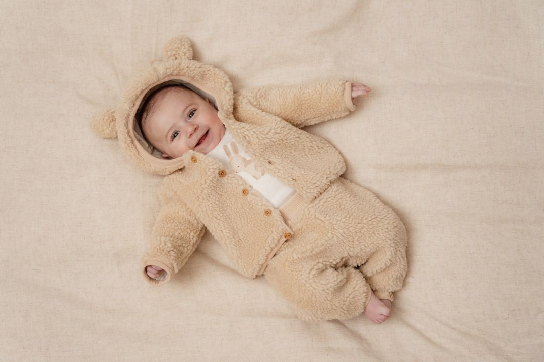 Veste en peluche Baby Bunny, sable | Little Dutch