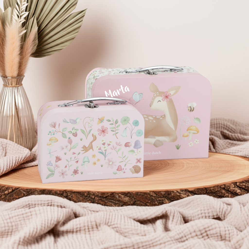 Personalised Kids' Suitcase Fairy Garden Pink with Name