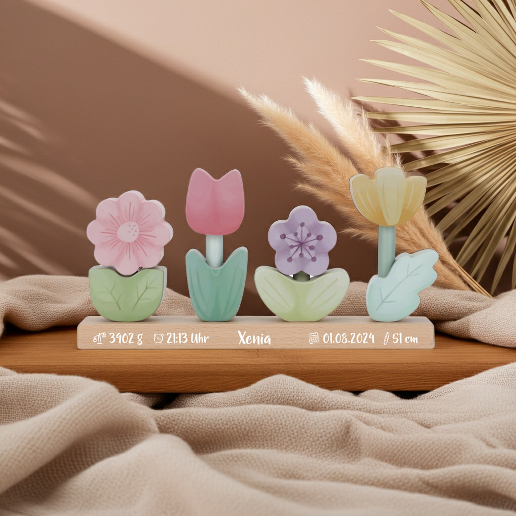 Stackable Flowers Fairy Garden "For Birth"