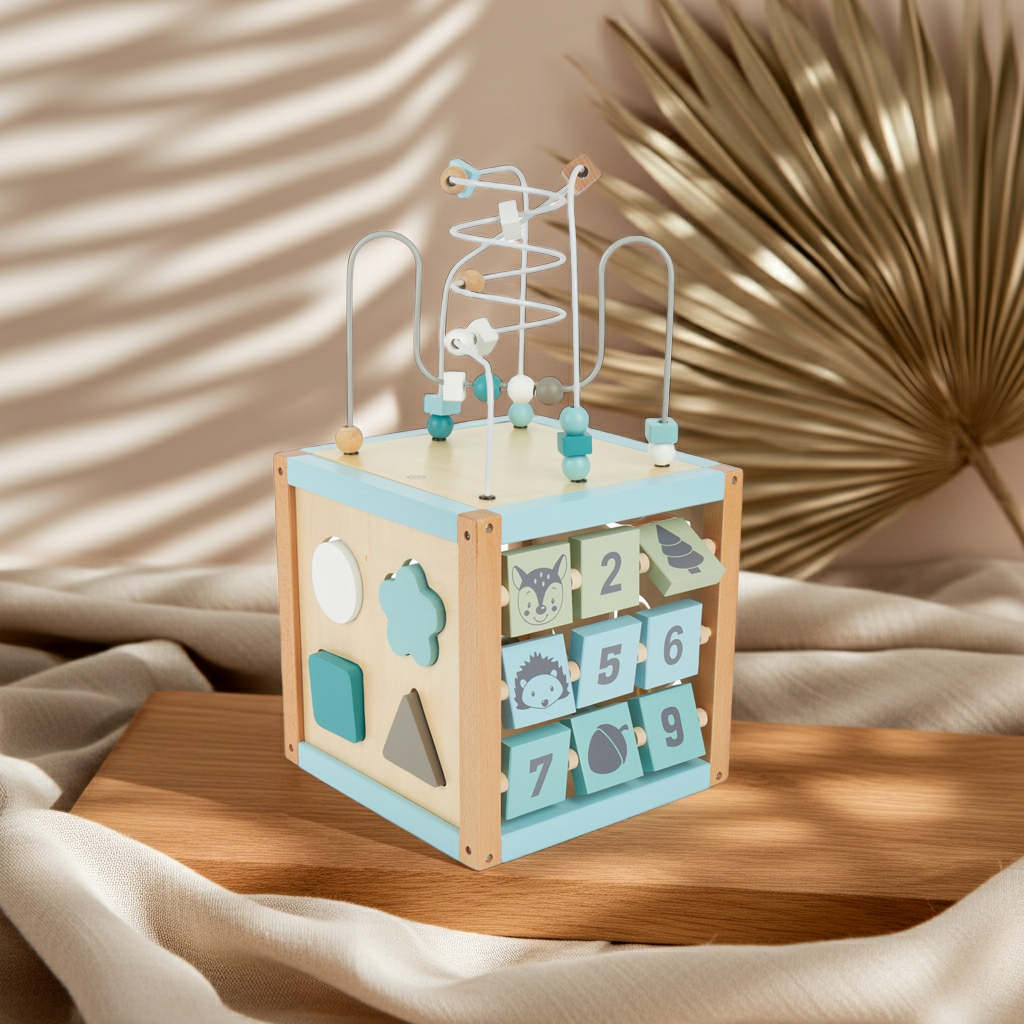 Motorikwürfel Waldtiere XXL Holz | bieco