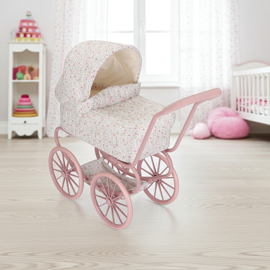 Metal doll's pram Soft Flowers