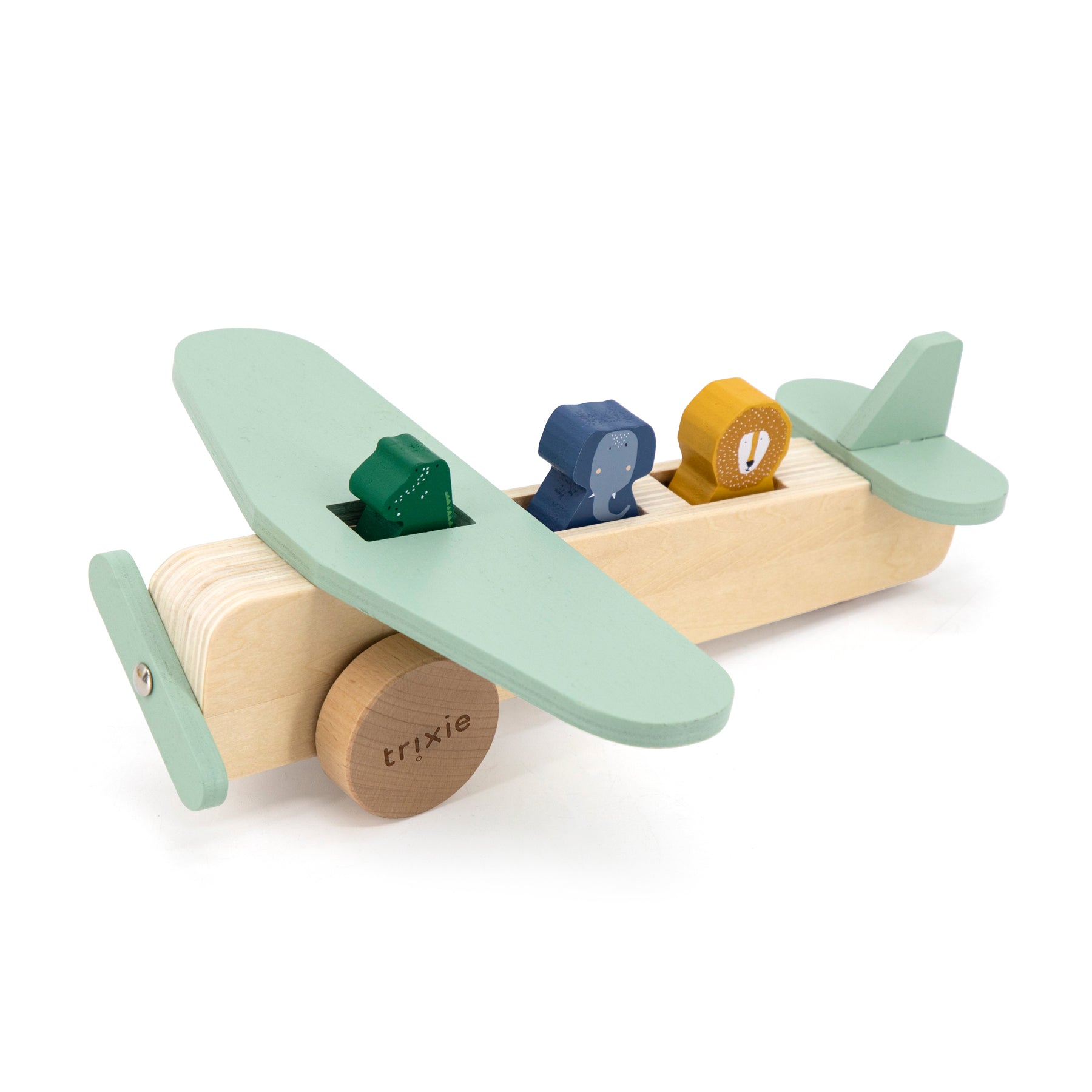 Holz-Flugzeug mit Tieren | Trixie
