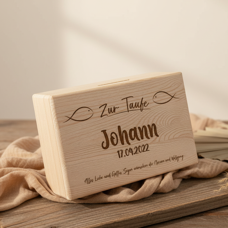 XL Memory Boxes - Natural Wood - Christening / School / Kindergarten / Communion - Personalized | Smack Boxes